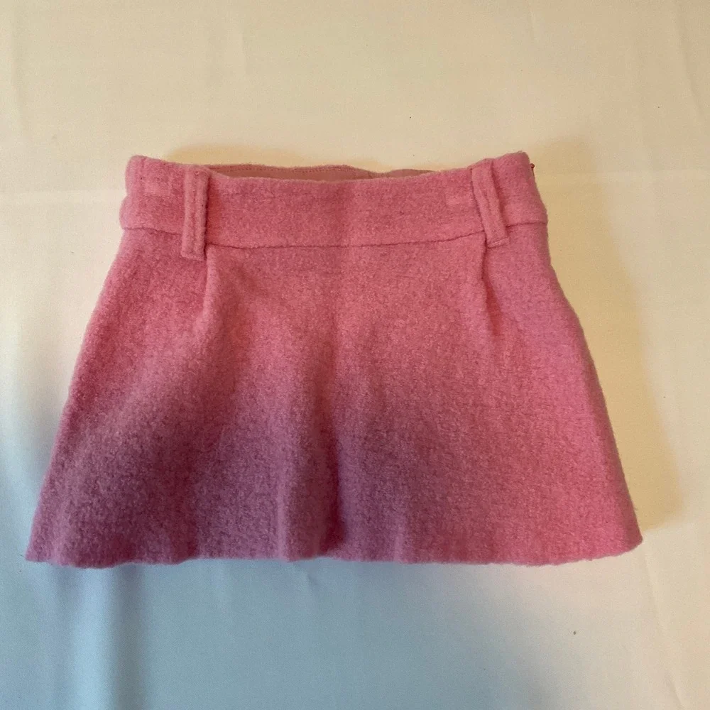 Zara Skirt Suit Set Girls 4-5 Pink Excellent Wool Blend Preppy Classic